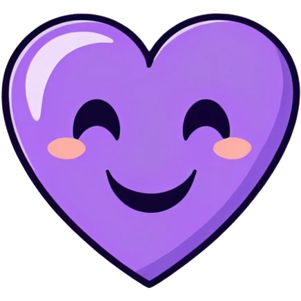 A purple heart with a smile emoji