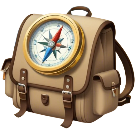 Icon for Expeditions: a compass, a map, a backpack and a rugged expedition jeep, set against a backdrop of snowy mountains, sand dunes and tropical islands. The icon should capture the spirit of adventure and exploration in diverse landscapes. Transparent background. emoji