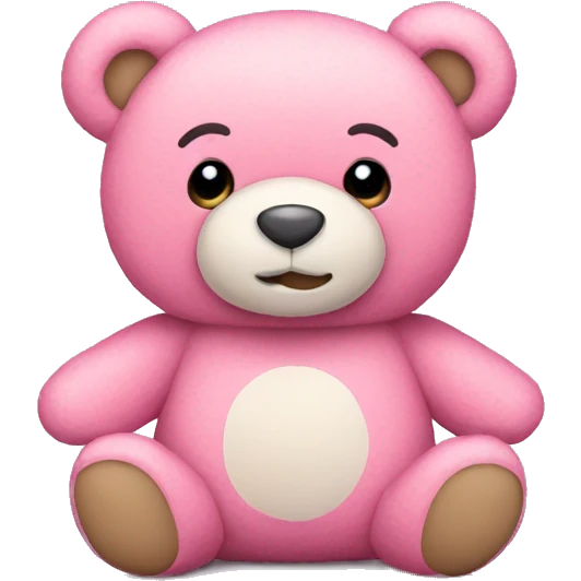 pink teddy plush bear  emoji