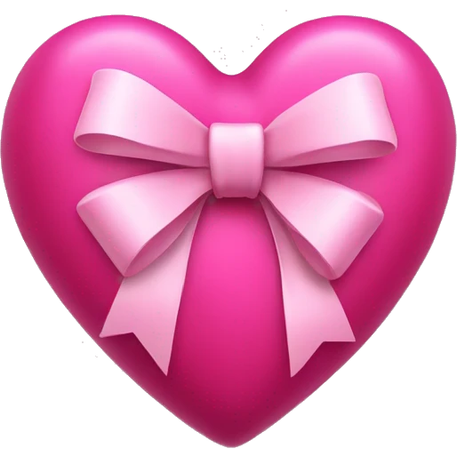 Pink Christmas heart with a bow emoji
