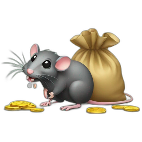 Rat malicious with money in bag emoji