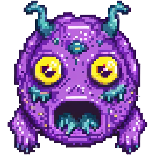 purple slime monster with multiple eyes emoji
