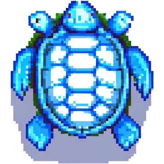 blue turtle, pixel art style emoji