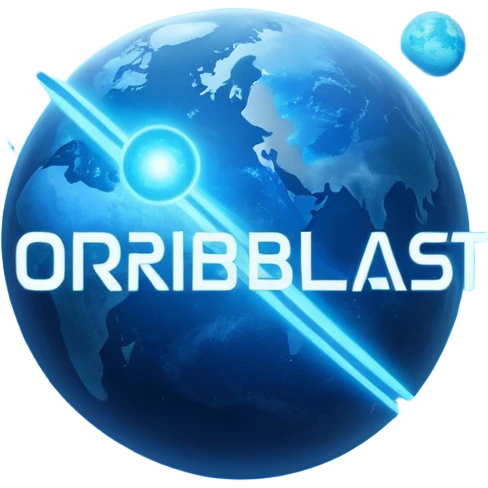 The image is a sci-fi poster with glowing blue text that reads “ALPHA ORIONIS WARS.” A bright blue planet or star glows at the bottom, and the word “STARBLAST” appears below. The design has a futuristic, space-themed look. emoji