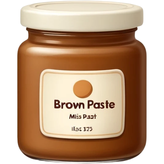 small jar of brown miso paste, minimal label. emoji