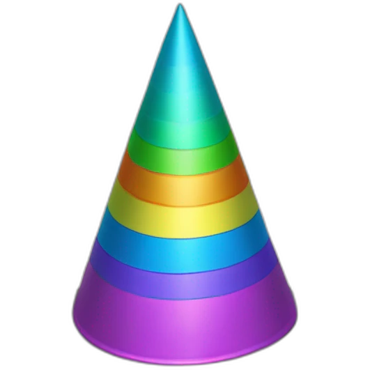 a stele with a cone-shaped gray high roof around which a huge rainbow ring turns, the ring itself inside the cone-shaped roof emoji