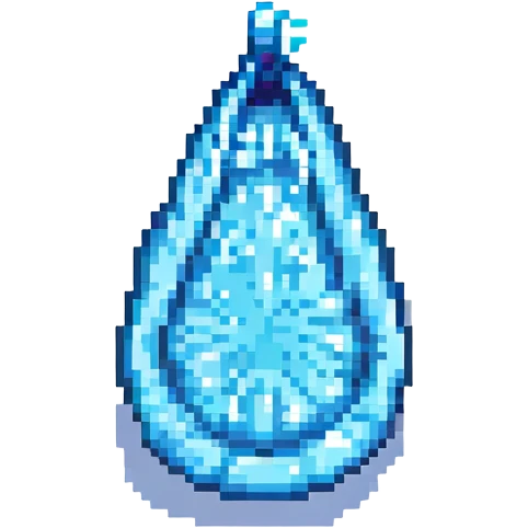 retro blocky water drop pixel art emoji