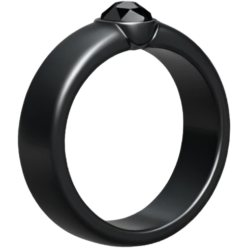 iOS emoji, minimal dark fantasy ring, black metal, flat emoji