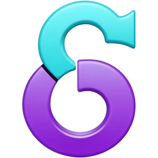 Purple and Cian Symbol of TikTok app emoji