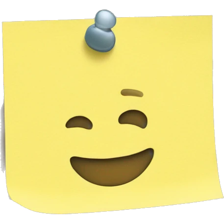 a post it note with a thumb tack in it emoji