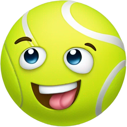 Cute blushing tennis ball  emoji