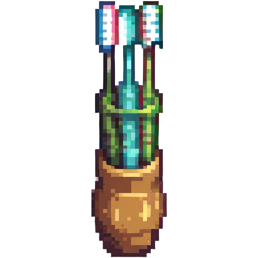 bamboo toothbrush pixel art emoji
