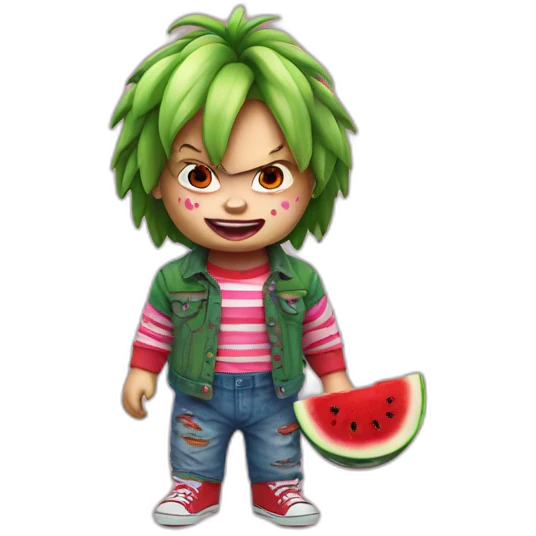 Chucky piercing watermelon emoji