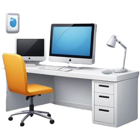 room with a computer emoji