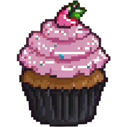 cupcake with pink icing emoji