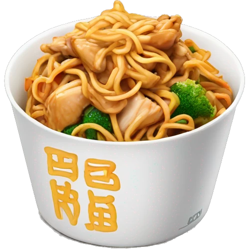 lo mein chicken with veggies emoji
