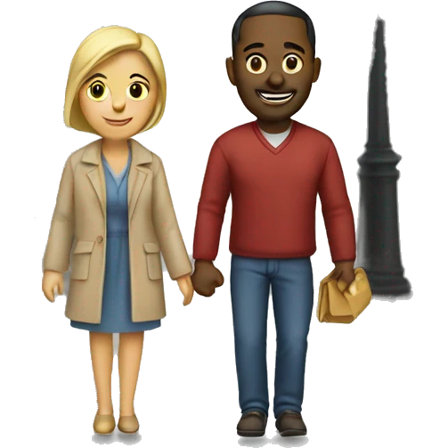 STREET EMOJI MAN WITH HIS WIFE emoji