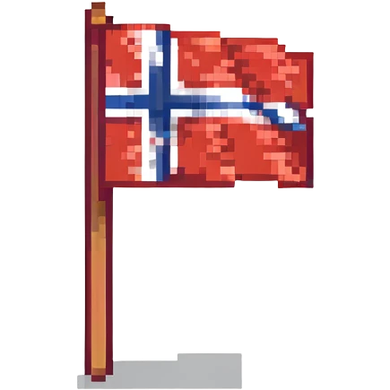 Make the flag of Norway more plain and simple, with a clean rectangular shape, minimal pixel art style, no extra effects, with no background. emoji