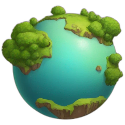 a terraic world with a point marked emoji