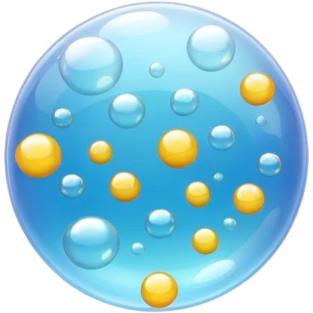 3D iPhone style emoji of free-floating bubbles, scattered randomly in the air, translucent and shiny, various sizes, not contained in any circle, isolated on white background, soft shadows, high detail,  emoji