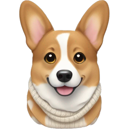 A corgi dog in a knitted sweater emoji