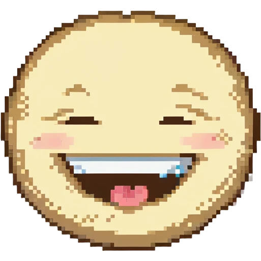 A smug-looking emoji with a wide, crooked grin and half-closed eyes, giving a cocky vibe, whilst mewing with his white hand pointing at his sharp jawline, showcasing a "sigma" look. emoji