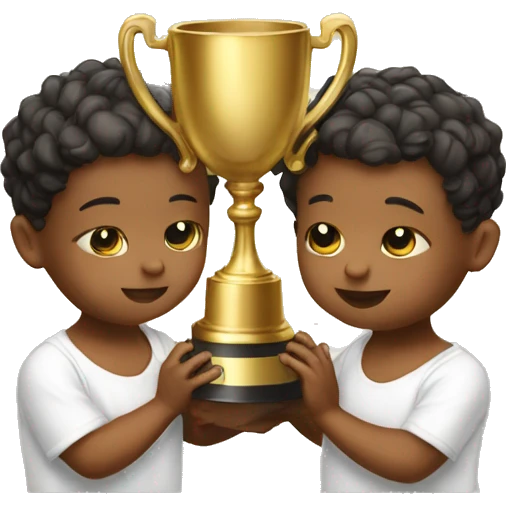 couple of babies praying with a trophy emoji