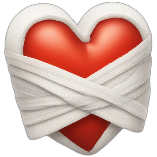 Red heart in bandage emoji