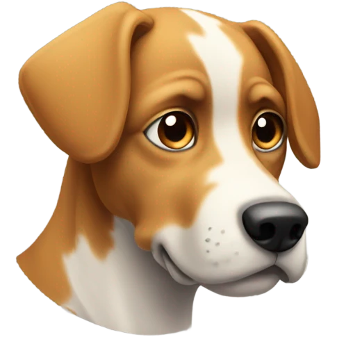 Dog head to the side with a stare emoji