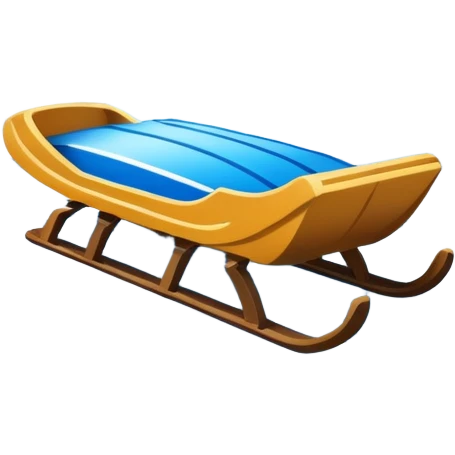 An icon showing a small sled down an icy track. The scene includes dynamic motion lines, icy curves, and a snowy mountain backdrop under a crisp blue sky. Transparent background emphasizes the speed and intensity of the sport. emoji