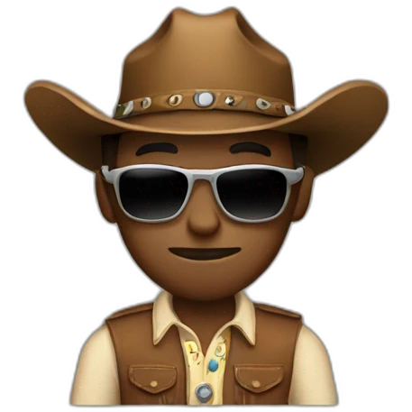 Cowboy wearing, sunglasses emoji