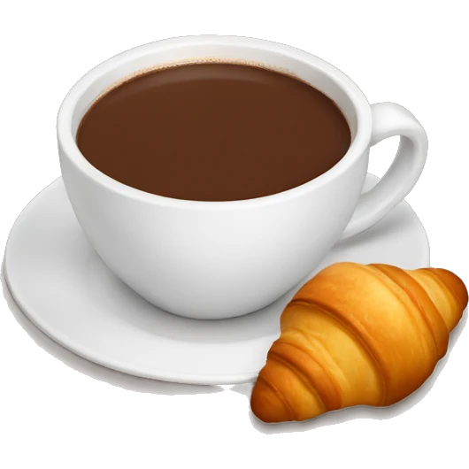 Hot chocolate and croissant  emoji