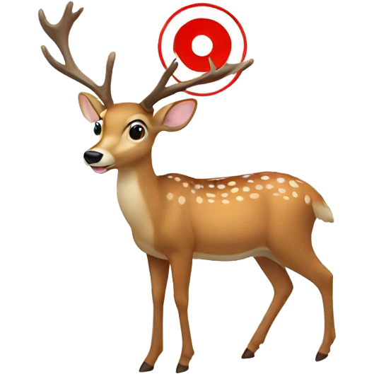 Deer with target emoji