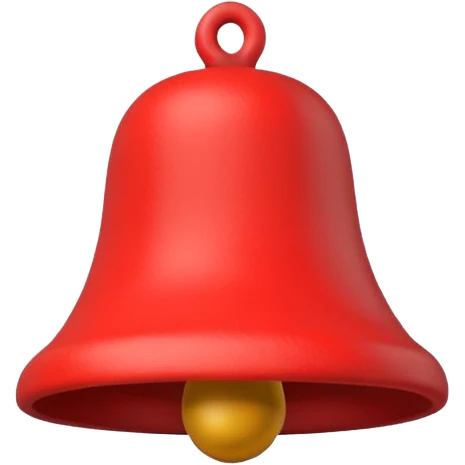 3D red bell made of plasticine emoji