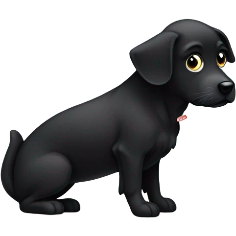 Black dog pooping  emoji