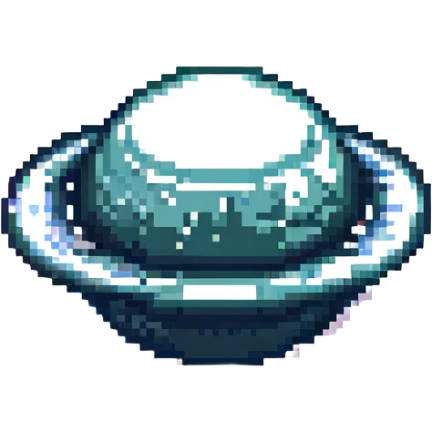 pixel art Saturn icon, clear rings, retro game style emoji
