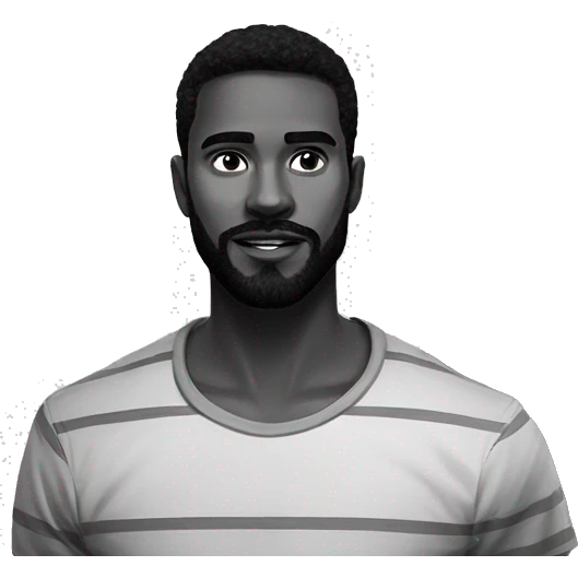 stoic portrait of dark-skinned man emoji