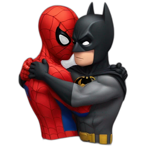 spider man and batman hug emoji