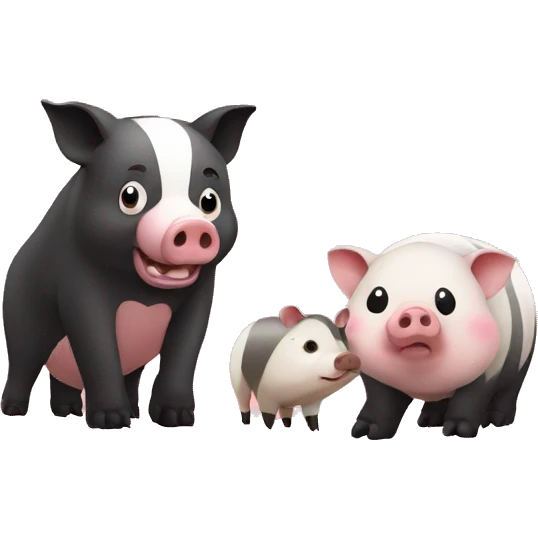 Giant pig and small badger emoji