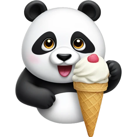 Panda eating ice cream emoji