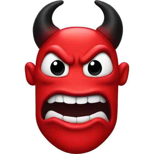 Red devil emoji with black hearts emoji