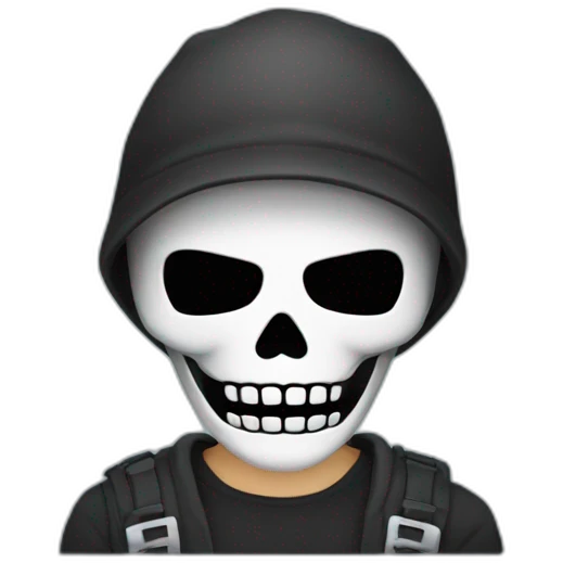 Hacker man with Skelton mask emoji