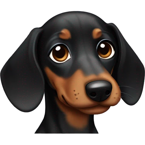 Black brown dachshund pup emoji