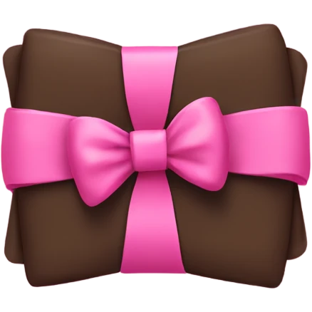 Brown folded blacker with a pink bow emoji