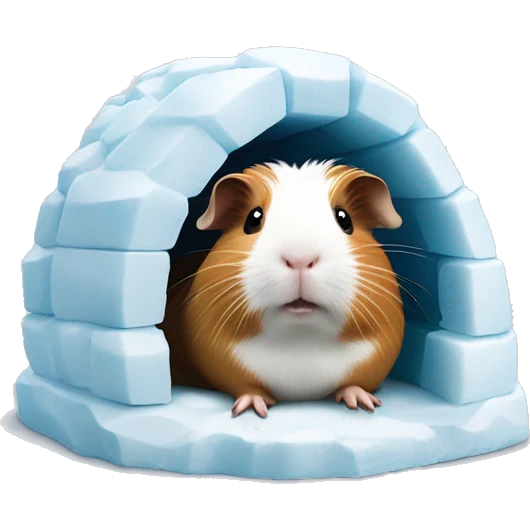 Guinea pig sitting on igloo emoji