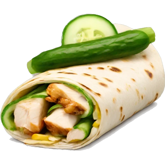 Chicken wrap with cucumbers emoji