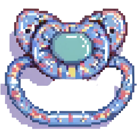 pixel art orange pacifier emoji