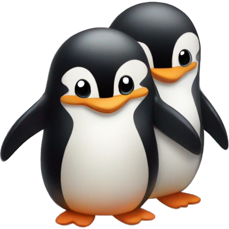 Cute penguins in love surrounded by hearts  emoji