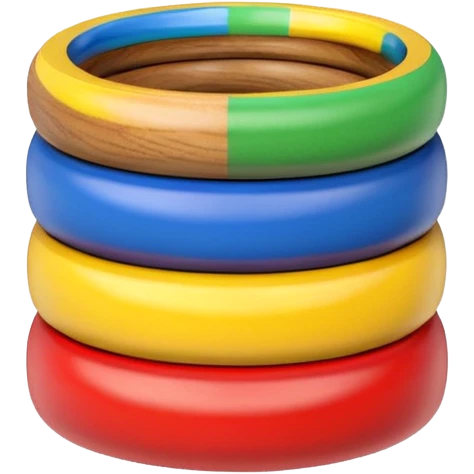 Colorful stacking rings emoji