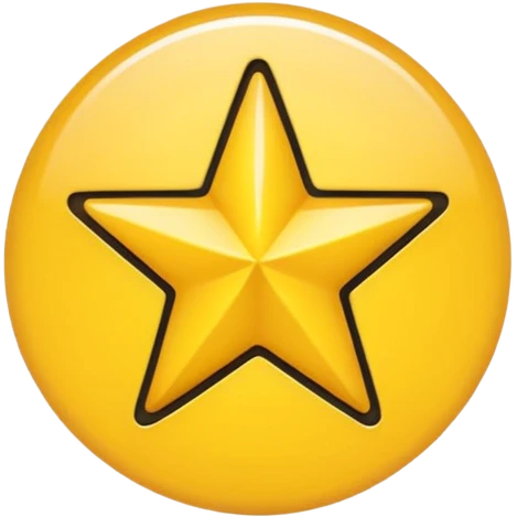Black star in yellow circle emoji